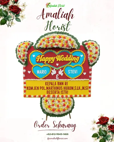 Karangan Papan Bunga Pernikahan di Mojorejo